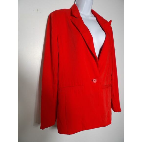Anthropologie Medium Endless Rose Blazer Red Single Button Sport Coat - Picture 5 of 11